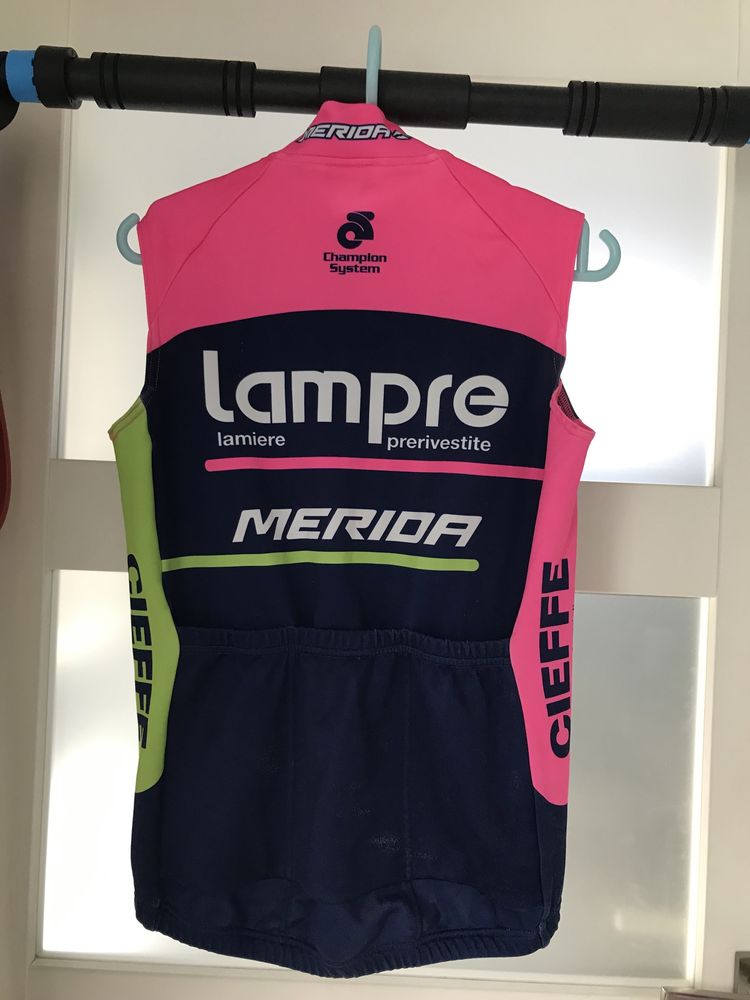 Komplet rowerowy koszulka ciepła i kamizelki Lampre Merida Pro