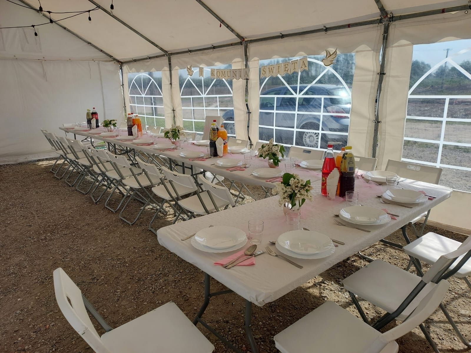 Namiot imprezowy cateringowy  stoły krzesła do wynajęcia wynajem wypoż
