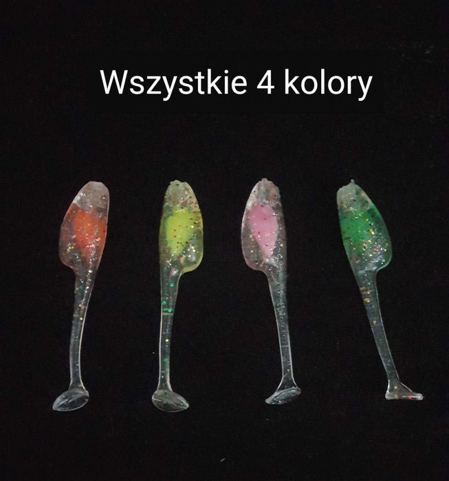 Zestaw gum 2szt. (4 kolory) + 1 główka jigowa 1g (4 kolory)