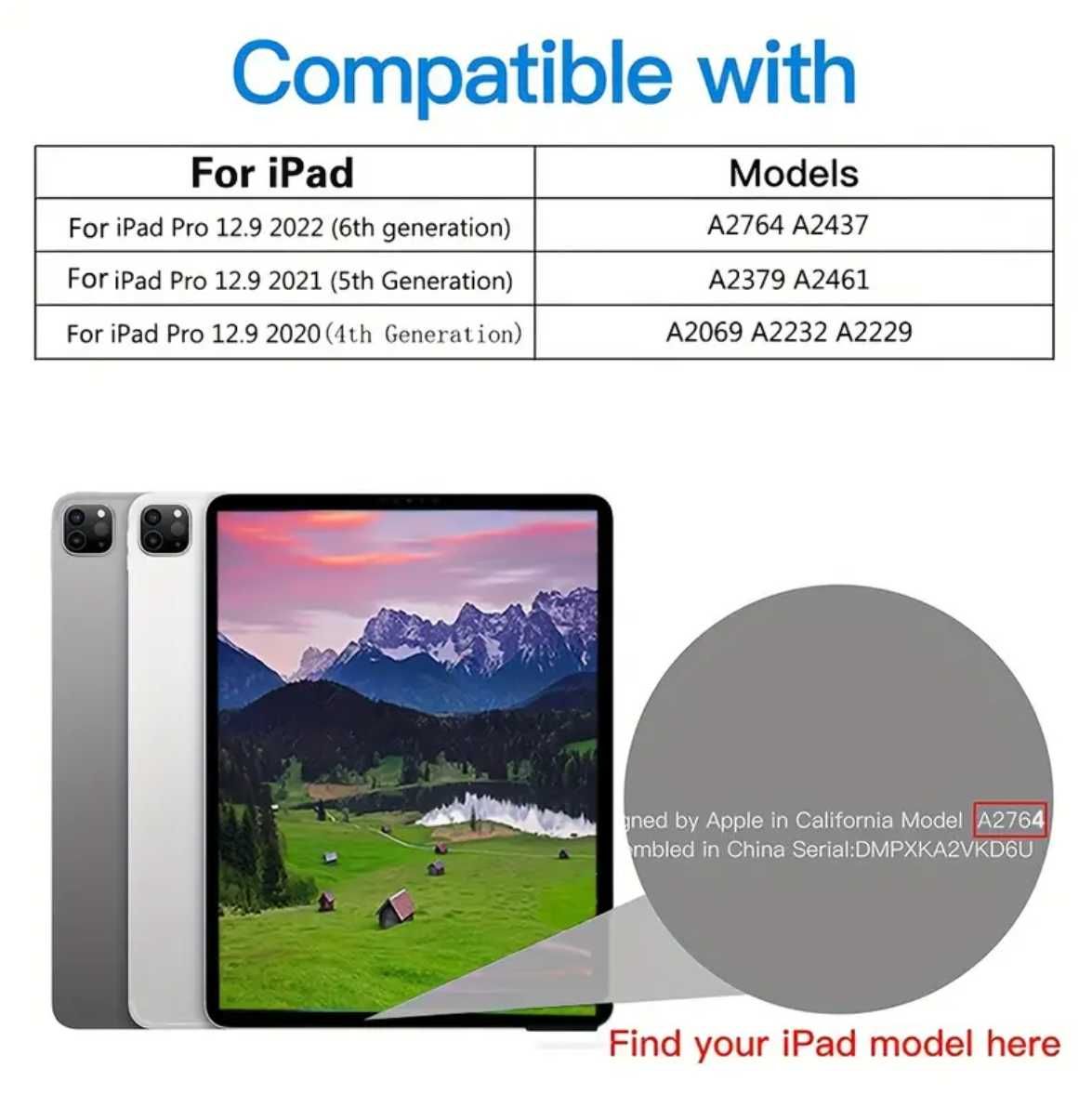 Capa silicone transparente capa para iPad Pro 12.9 (2020 a 2022)
