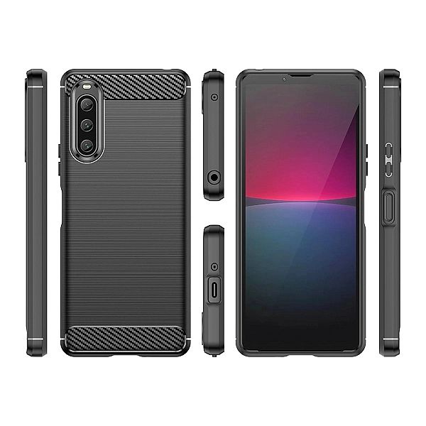 Carbon Case etui do Sony Xperia 10 V elastyczny silikonowy karbonowy p