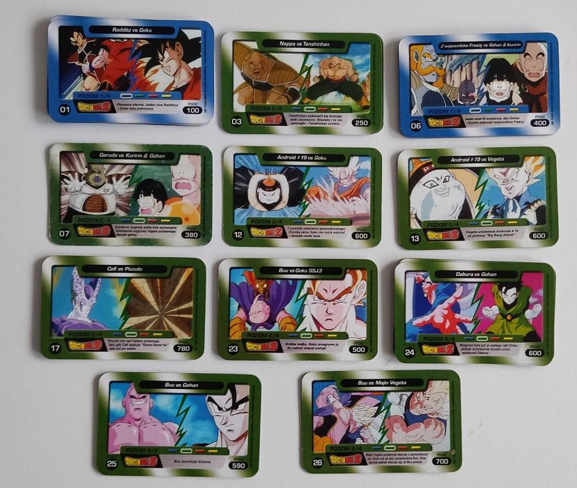 Dragon Ball Chio - karty walki - niebieskie/zielone - cena za 1 szt.