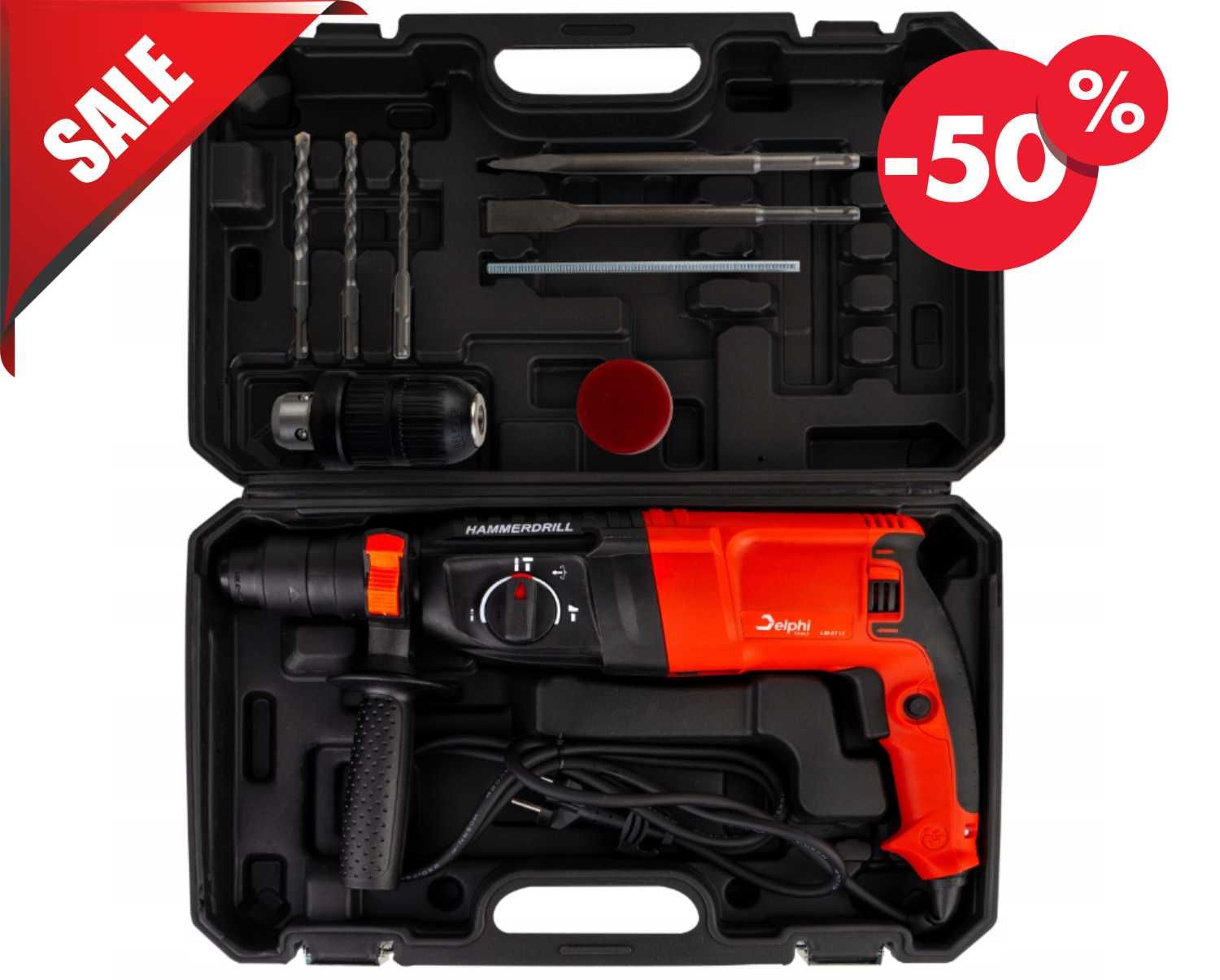 Nowa MŁOTOWIERTARKA Wiertarka Udarowa Młot SDS+ 2600W Zestaw (GRATIS)