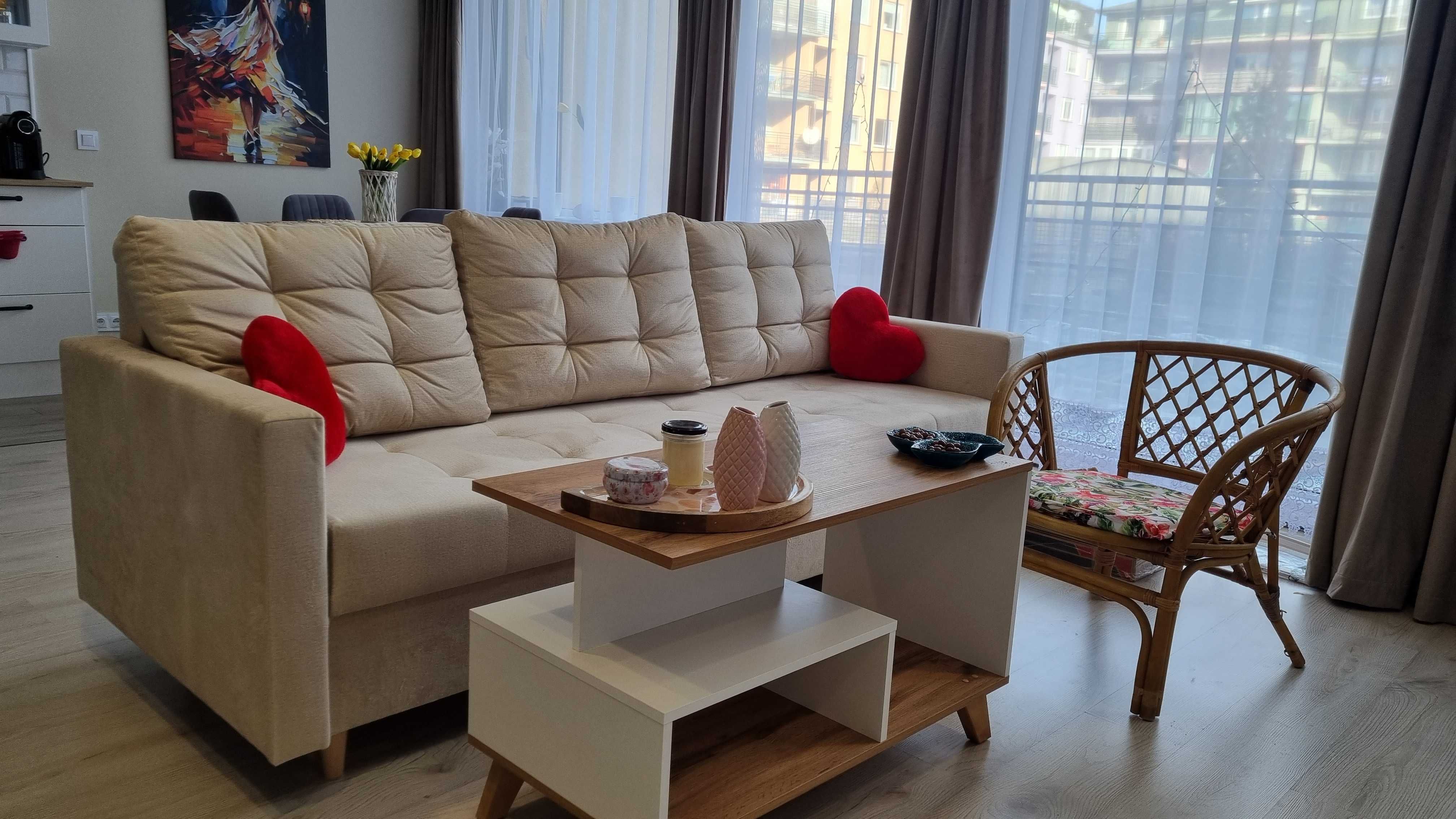 Sofa Kanapa Dwuosobowa 155CM Z Funkcją Spania Pojemnikiem Bari RS01