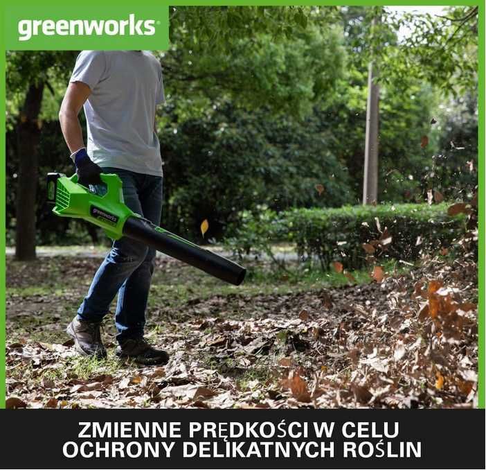 Dmuchawa Akumulatorowa Do Liści Greenworks 24V 2Ah 145km/h #427243