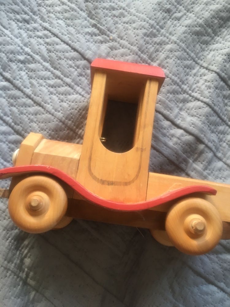 Drewniana ciuchcia  lokomotywa 30 letnia drewniane eco zabawki