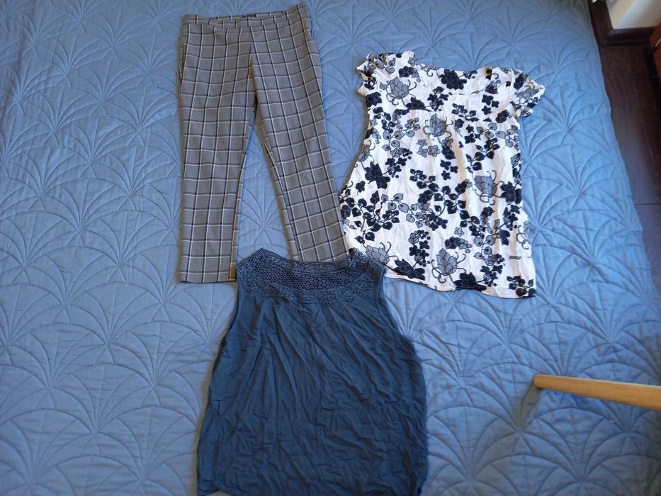 Spodnie eleganckie Stradivarius 44, bluzka Grennpoint 44/46 i gratis