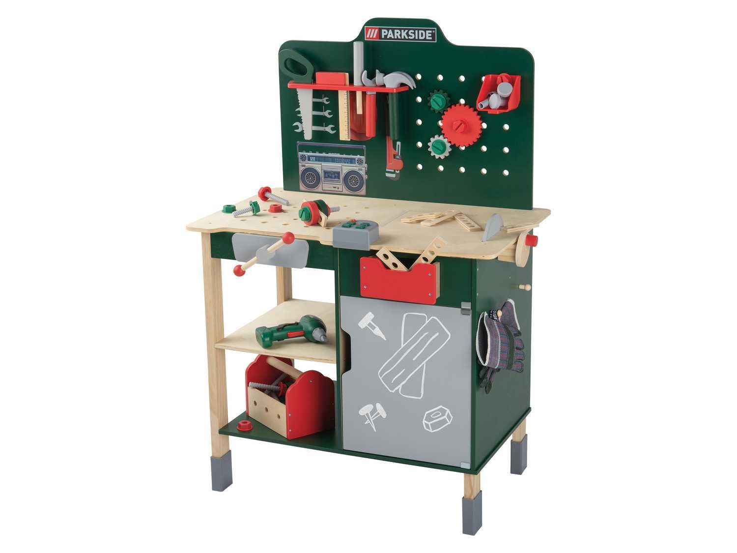 Drewniany warsztat do zabawy z narzędziami dla dzieci idealny prezent