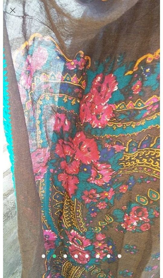 Altea italy красочный большлй палантин шарф платок шерсть этно цветы