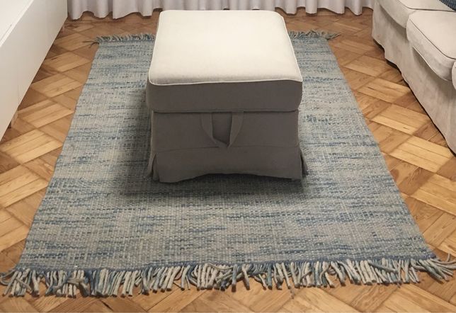 Carpete ikea em lã azul/cinza