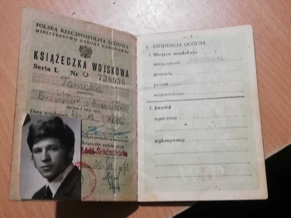 Stara książeczka wojskowa PRL 1972 rok