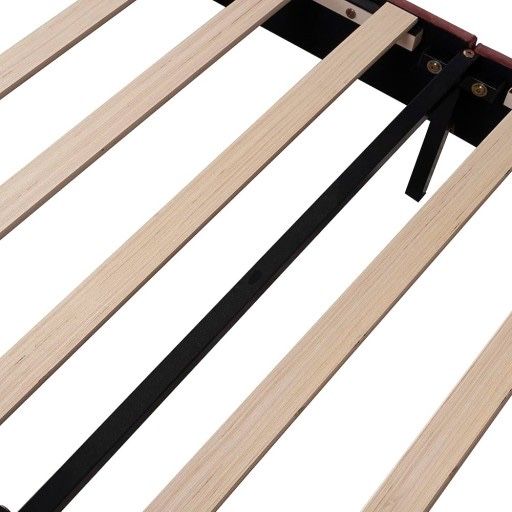 Łóżko pojedyncze drewniane Tapicerowane Muszla łóżko 90x200 malinowe