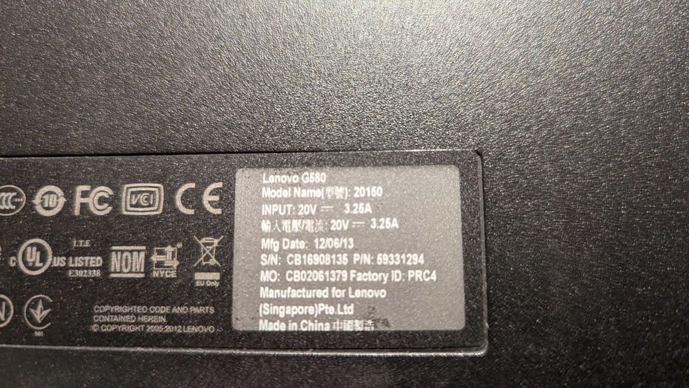 Ноутбук Lenovo G580