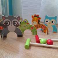 Krykiet gra drewniana dla dziecka 3+ zwierzęta