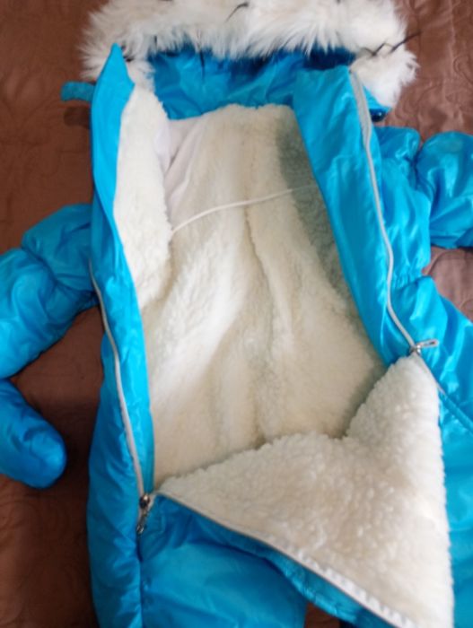 Дитячий зимовий комбінезон на овчині від народження до 2-х років+подар