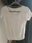 H&M Mama t-shirt biały w czarne serduszka 36 / S