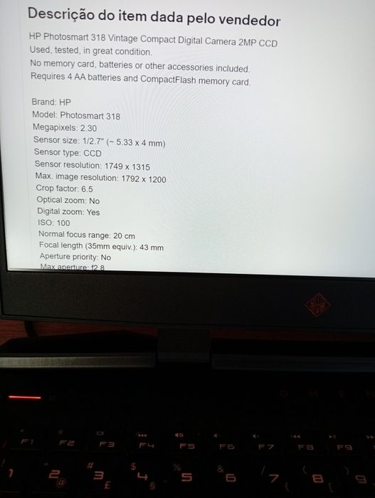 HP Photosmart 318 câmera digital
