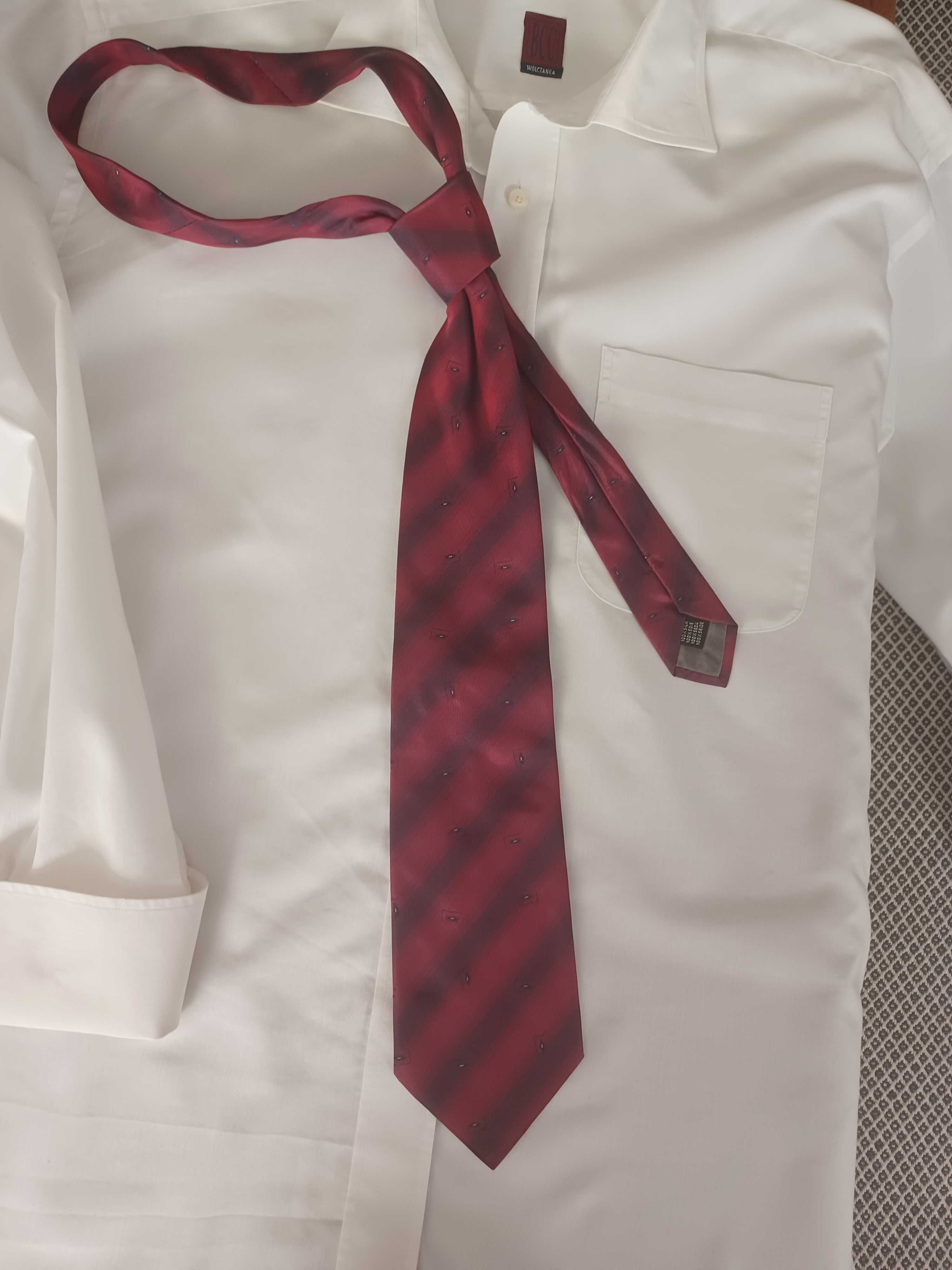 Bordowy, jedwabny krawat, super jakość