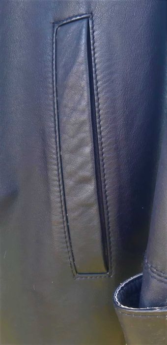 Casaco tipo Peacoat em Cabedal Homem