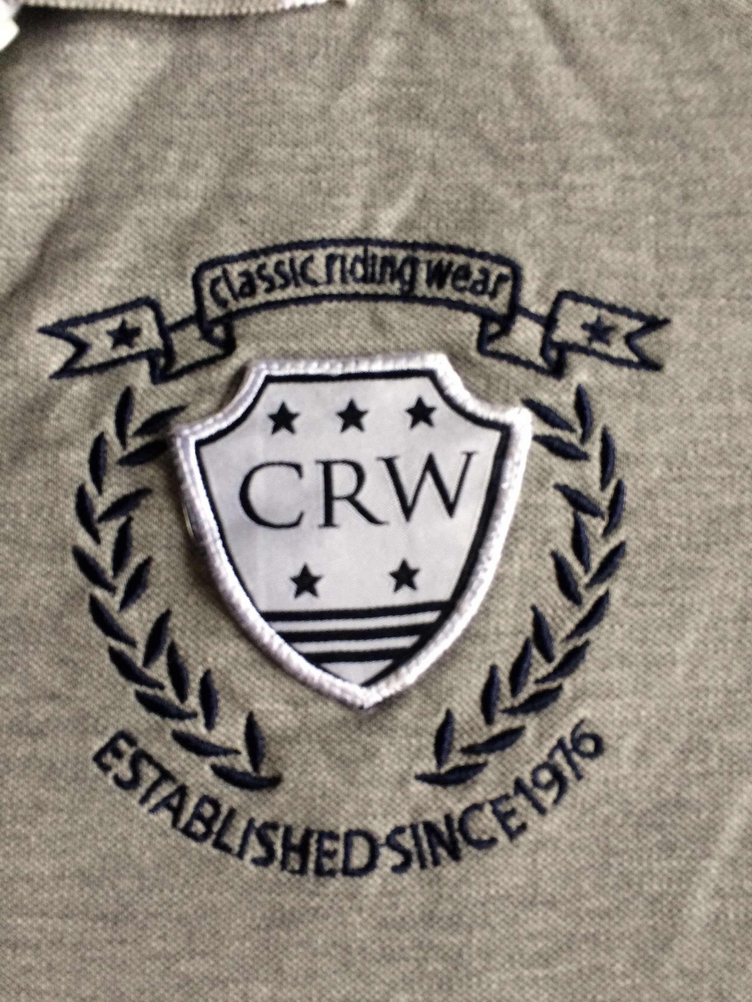 CRW Classic Riding Wear, szare klasyczne polo jeździeckie