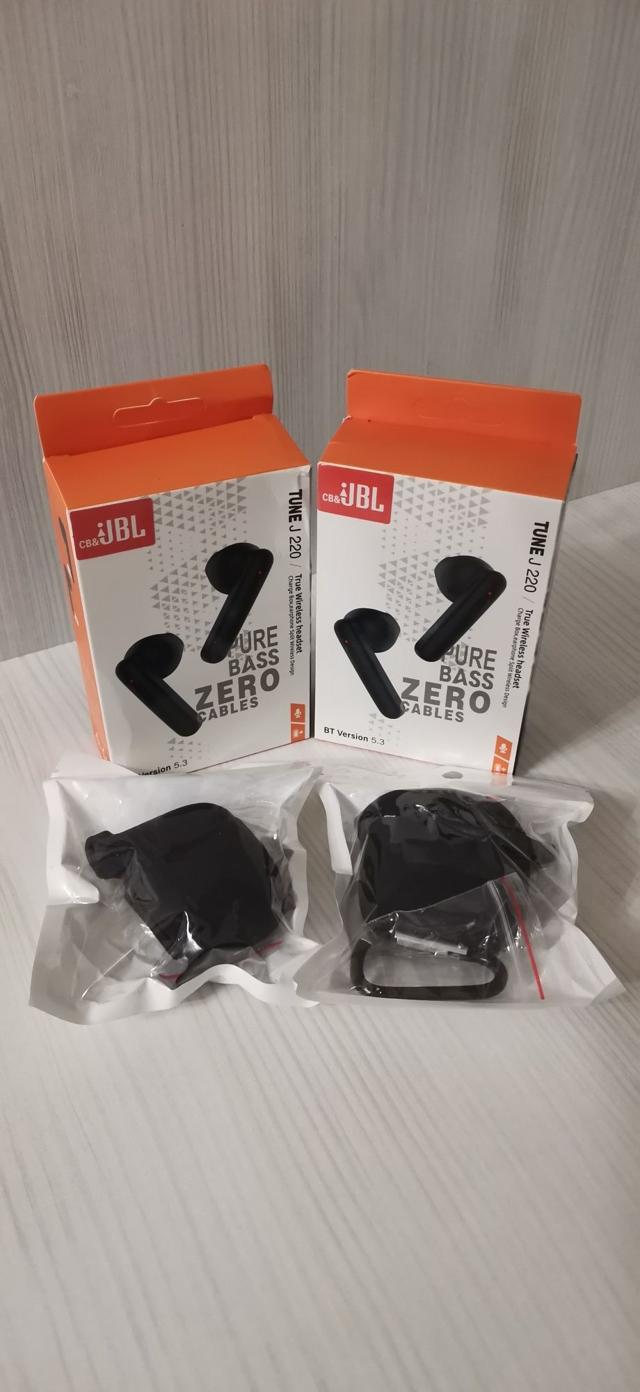 Бездротові вакуумні навушники JBL TUNE 220 + Чохол (чорні)