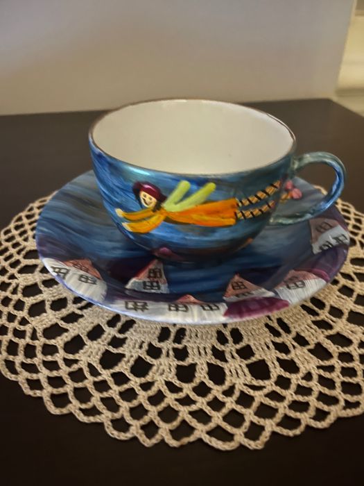 Filiżanki ręcznie malowane - anioły
