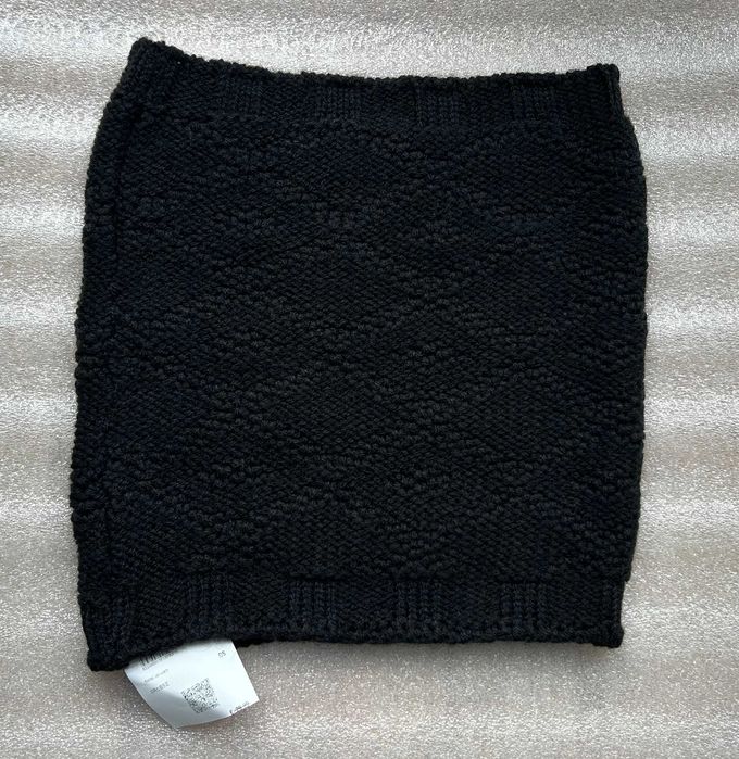 Ciepły Damski włoski komin Wool & Co z alpaką CZARNY