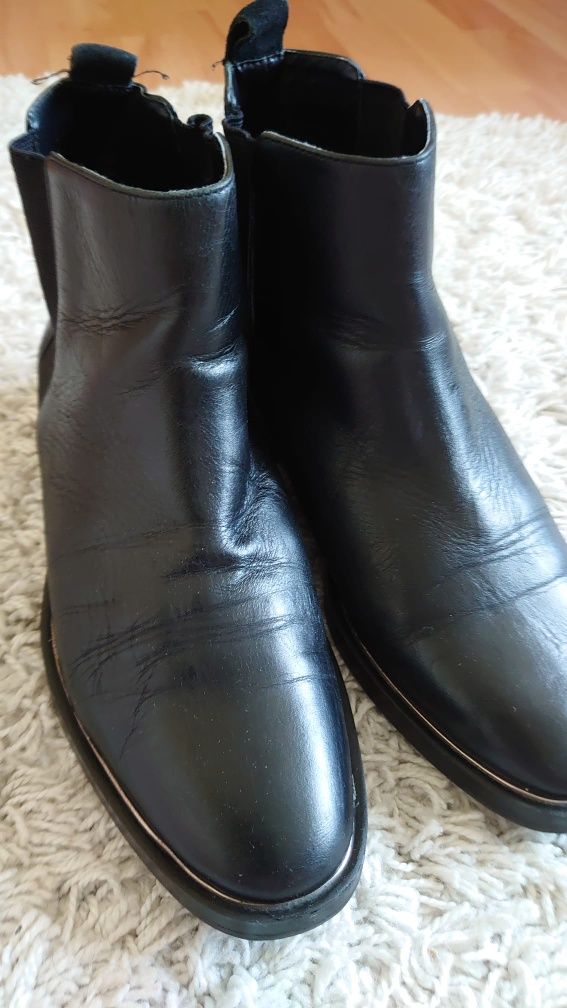 Zara Woman Skórzane botki Sztyblety r 36 wsuwane