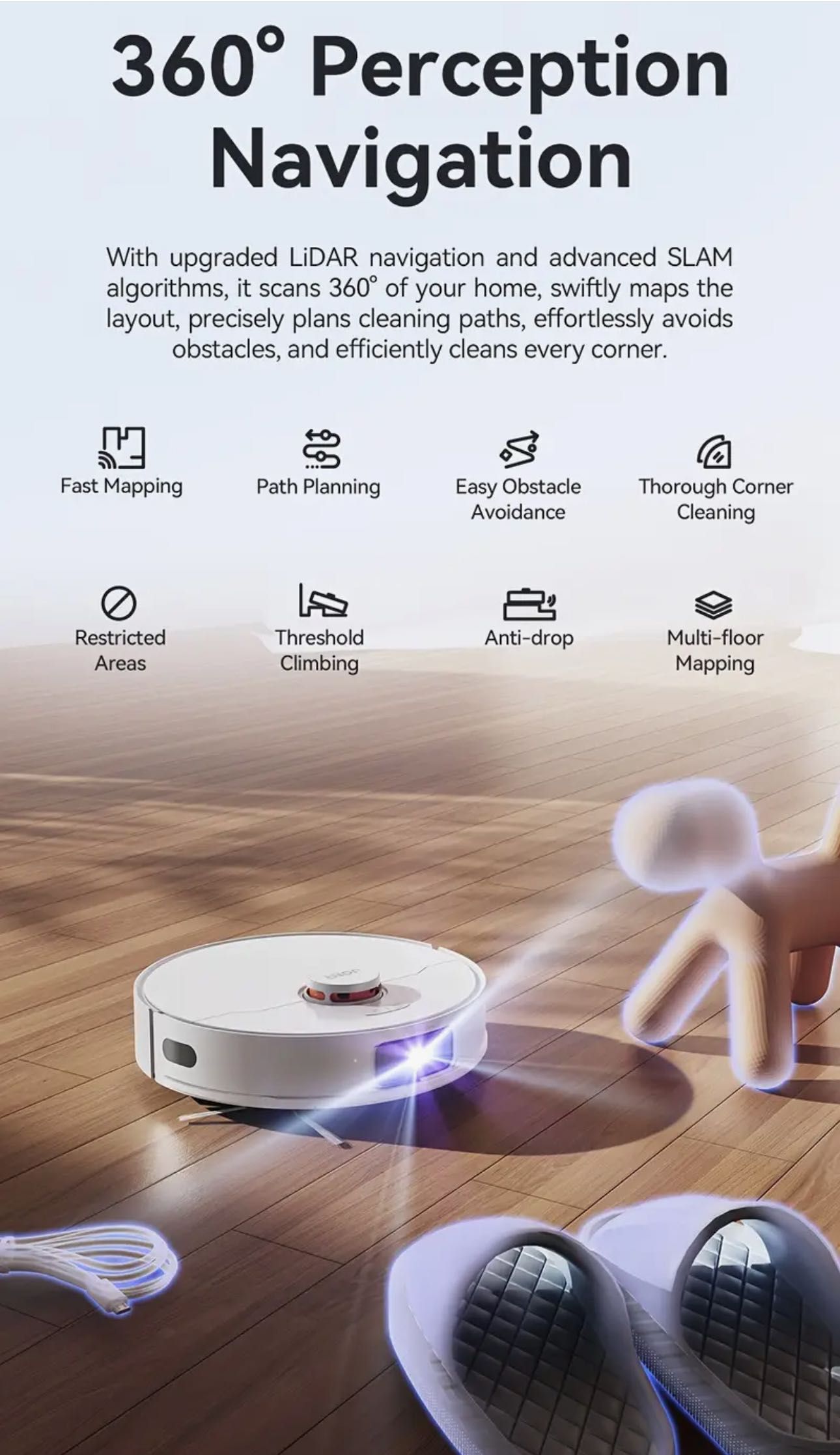 JONR P20 Pro mop Robot sprzątający stacja bazowa All-in-One 8000 Pa