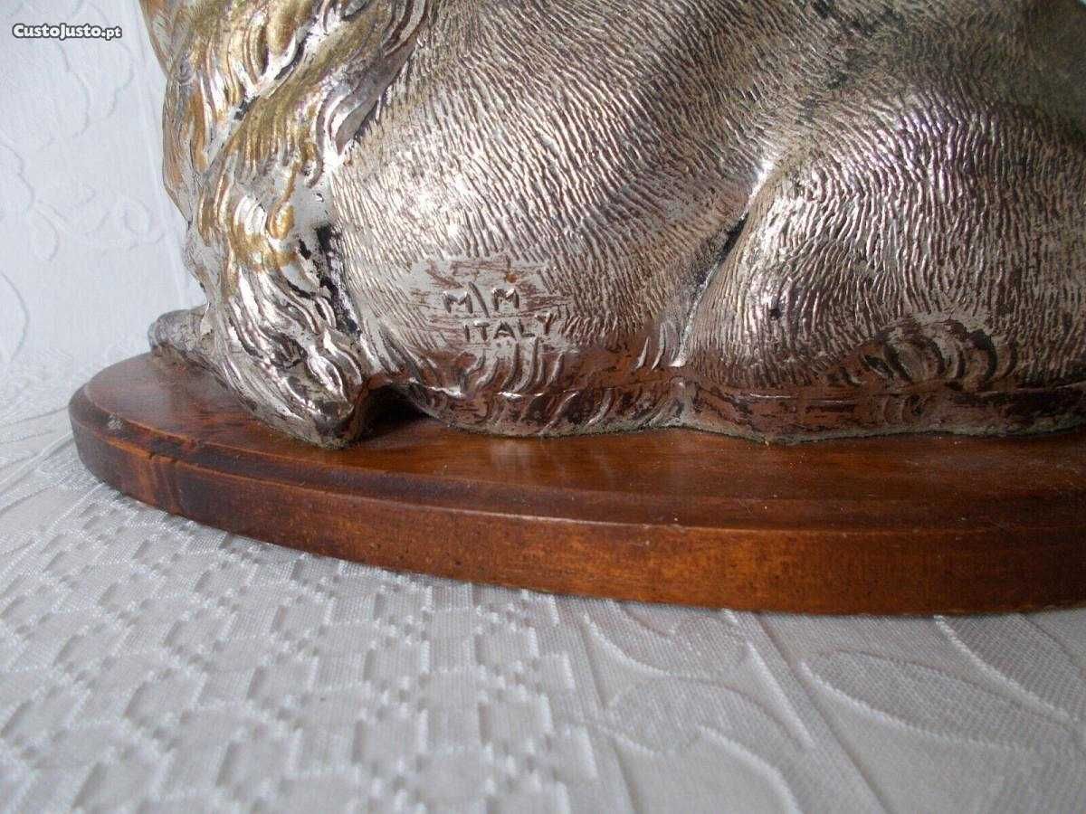 Cão Pastor Alemão. Escultura Figura Metal . Itália