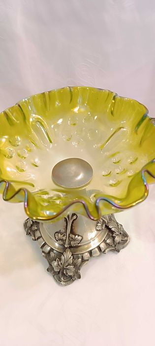 Patera secesyjna, podstawa srebro 800