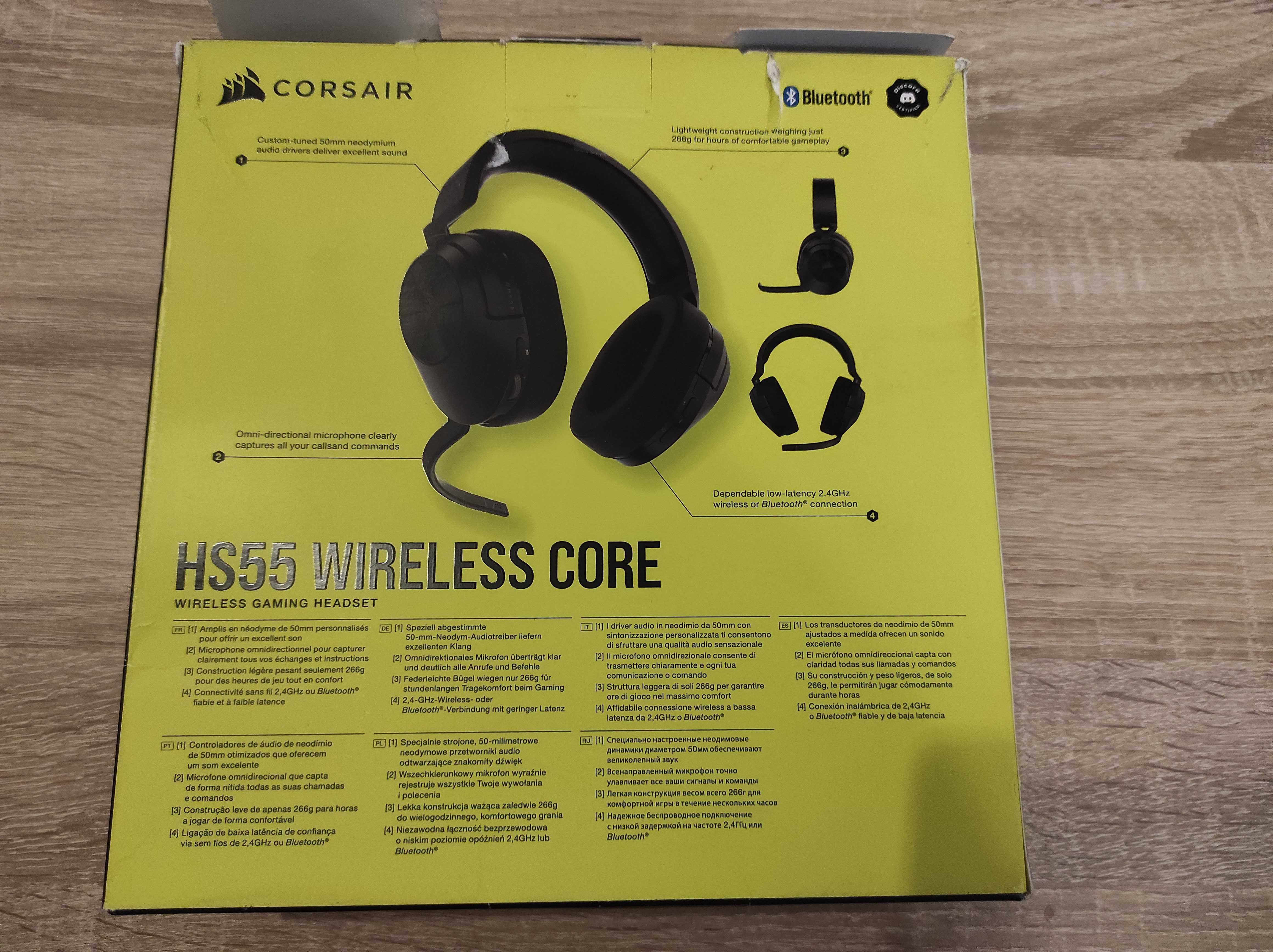 Słuchawki Corsair HS55 Wireless Core bezprzewodowe  (Nowe)