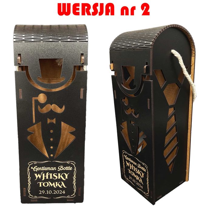 Skrzynka na Whisky z INDYWIDUALNYM grawerem Idealny prezent dla faceta