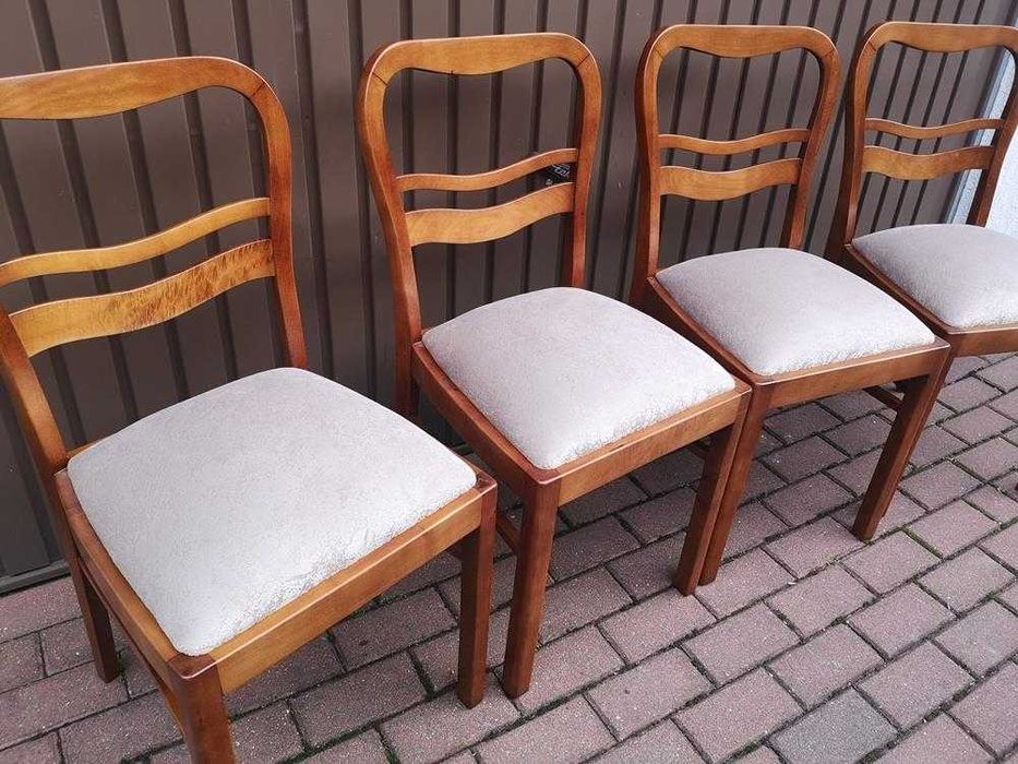 Krzesła ART-DECO Stare Antyk Komplet 4 Sztuki Po Renowacji.