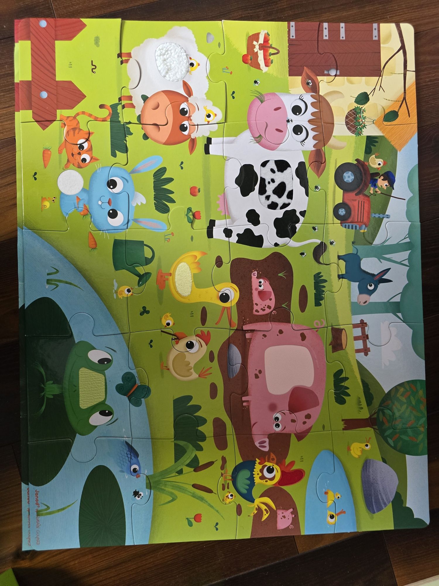 Puzzle sensoryczne, farma, wieś, Janod, 2-4 l.