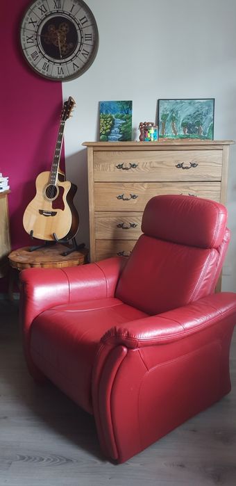 Włoski fotel skórzany Gala Collezione rozkładany wypoczynkowy