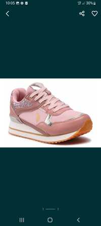 Sneakersy U.S. POLO ASSN. rozowe adidasy damskie 37 koturna