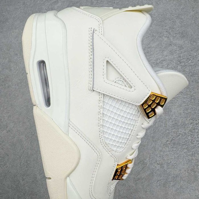 Air Jordan AJ4 Retro Salt White Metalowa klamra