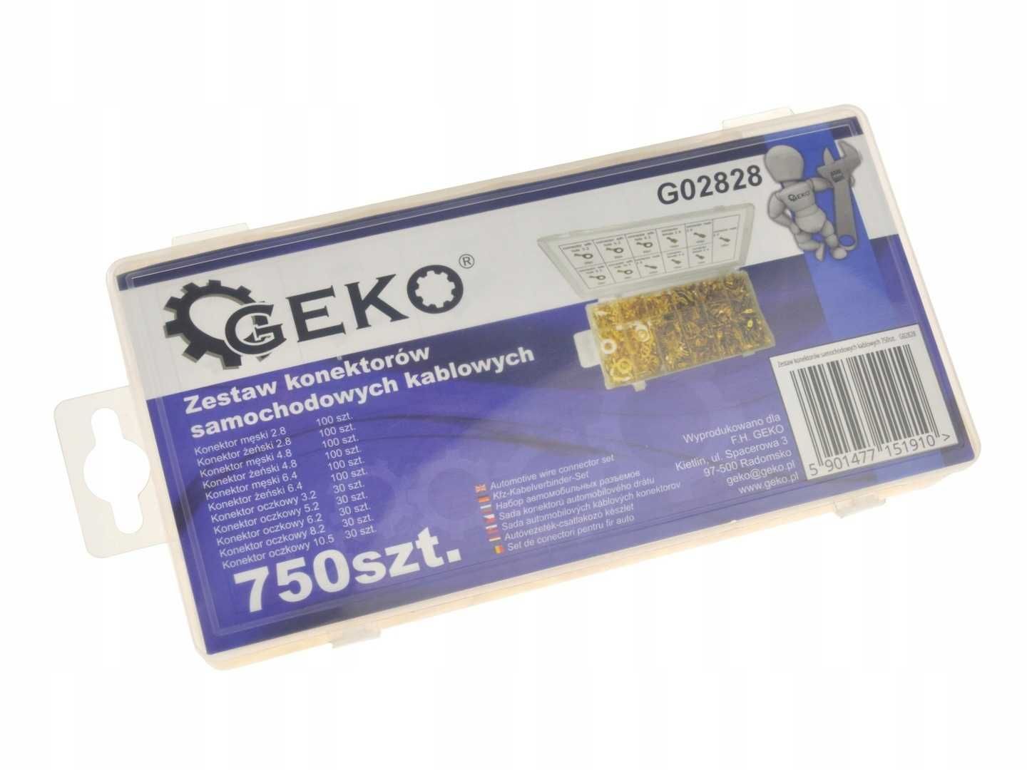 Набір з автомобільних кабельних клем  роз'ємів 750 шт. Geko G02828