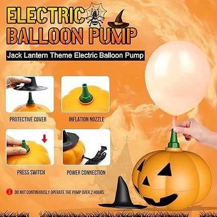 HALLOWEENOWA Dynia, OZDOBA CAŁOROCZNA Elektryczna pompka do balonów