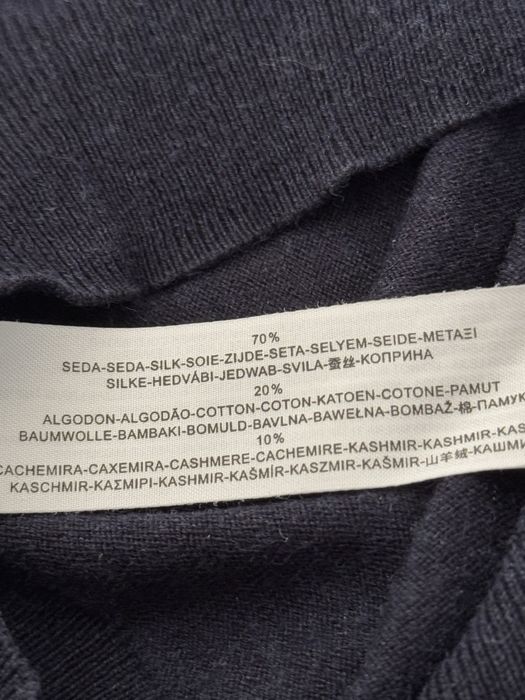 Sweter Massimo Dutti M 70% silk 10% kaszmir 20% bawełna w serek jedwab