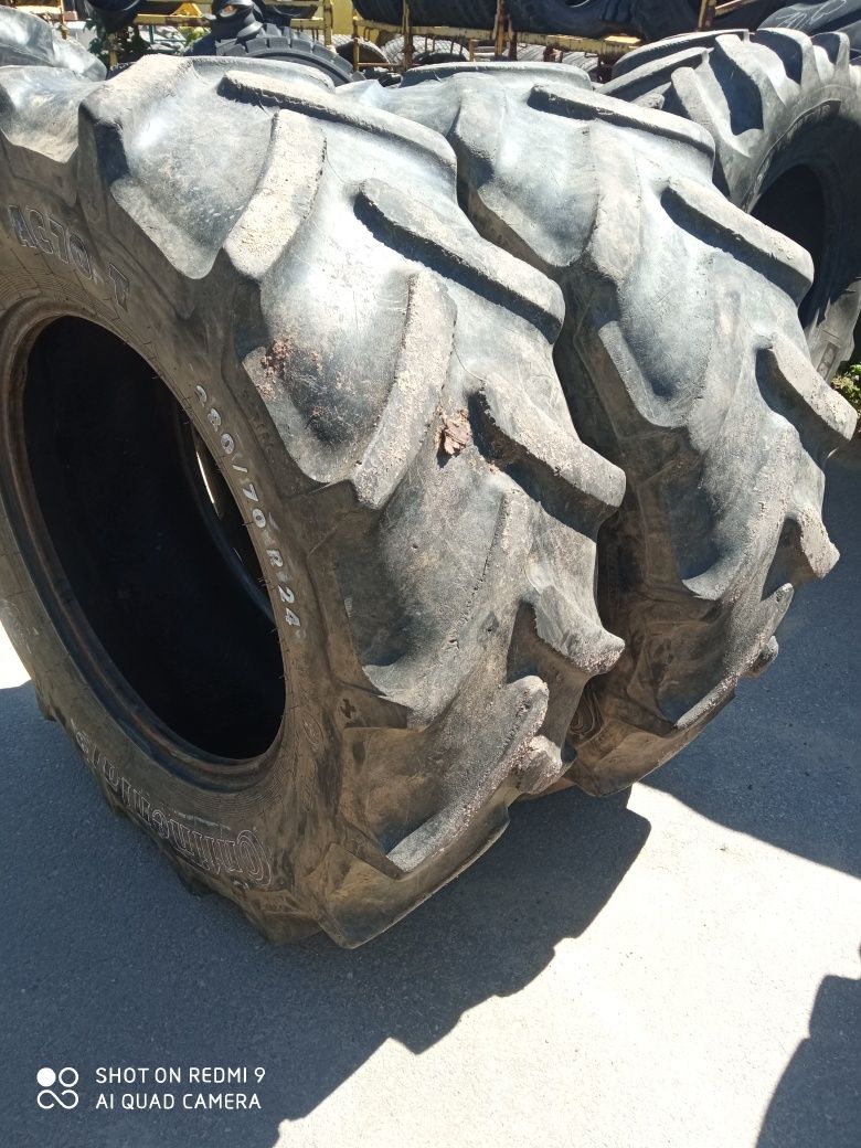 380/70R24 Continental opony używane rolnicze para