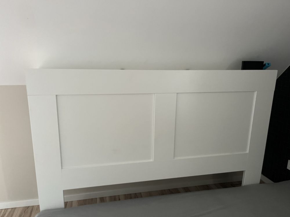 IKEA BRIMNES łóżko z pojemnikiem, zagłówek, stelaż Lönset, 160x200 cm