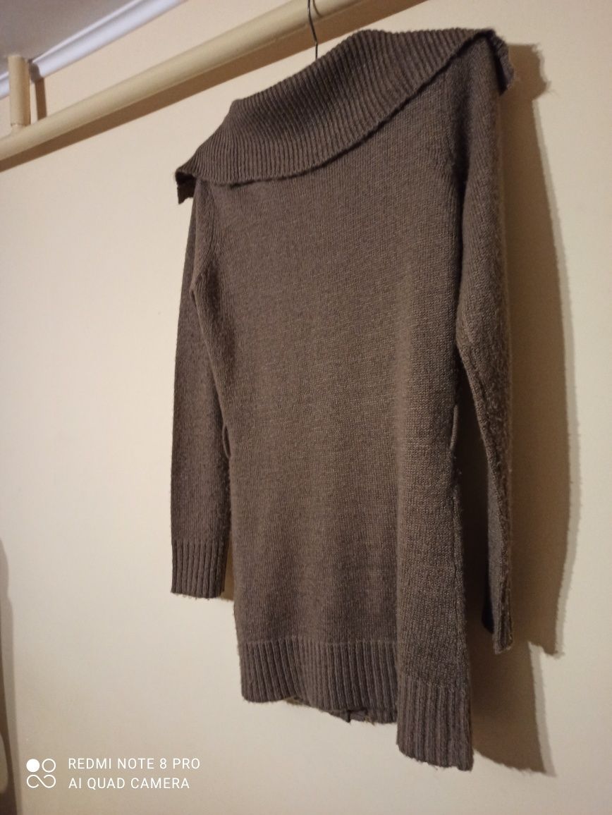 Brązowy kardigan sweter 38