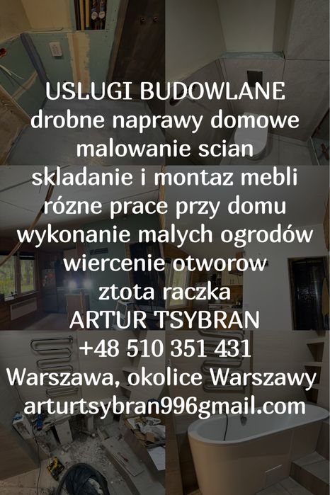 Złota rączka,malowanie,remont/wykonczenie wnętrz.Warszawa i okolice
