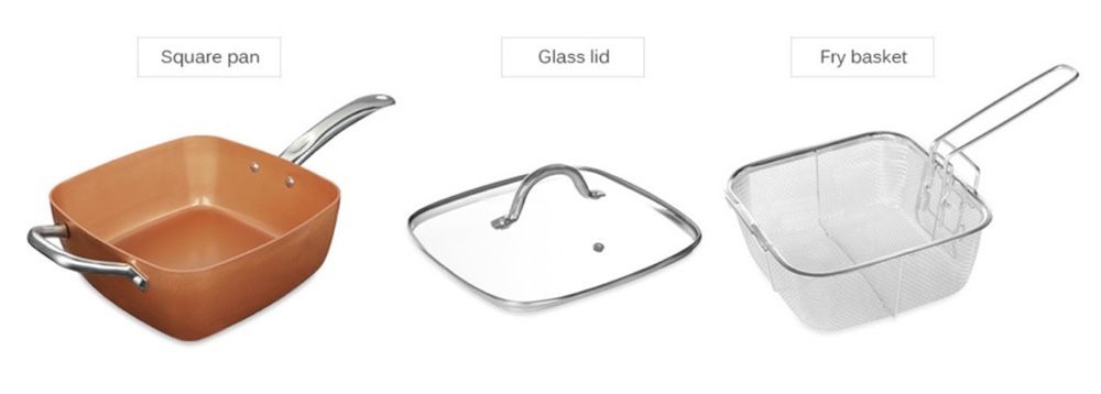 Медная сковорода AMPOVAR Copper с фритюром и пароваркой антипригарная