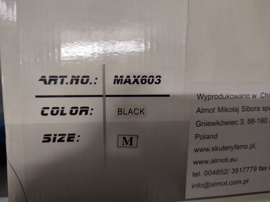 Kask, Kaski Ferro rozmiar M, czarny połysk, motocykl, skuter