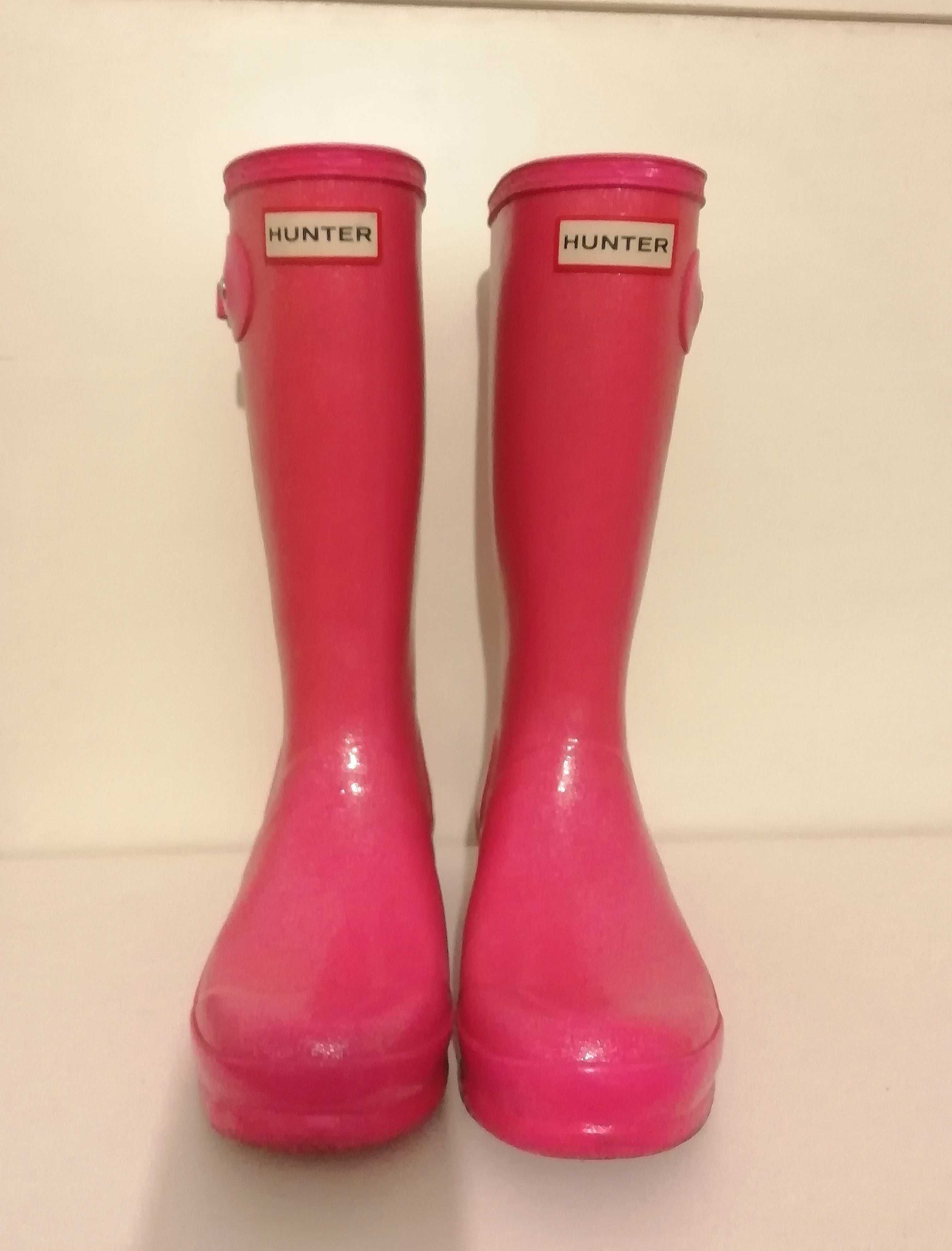 Botas/ Galochas Hunter cor de rosa brilhantes