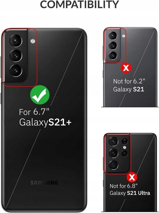 Etui z Klapką i Miejscem na Karty do Samsung Galaxy S21 Plus Granatowe