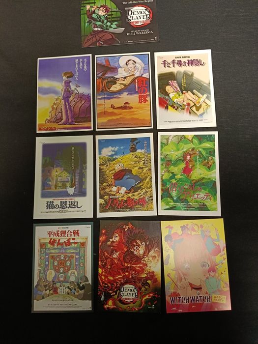 Pocztówki anime, ghibli, chainsaw man, akira, Demon Slayer